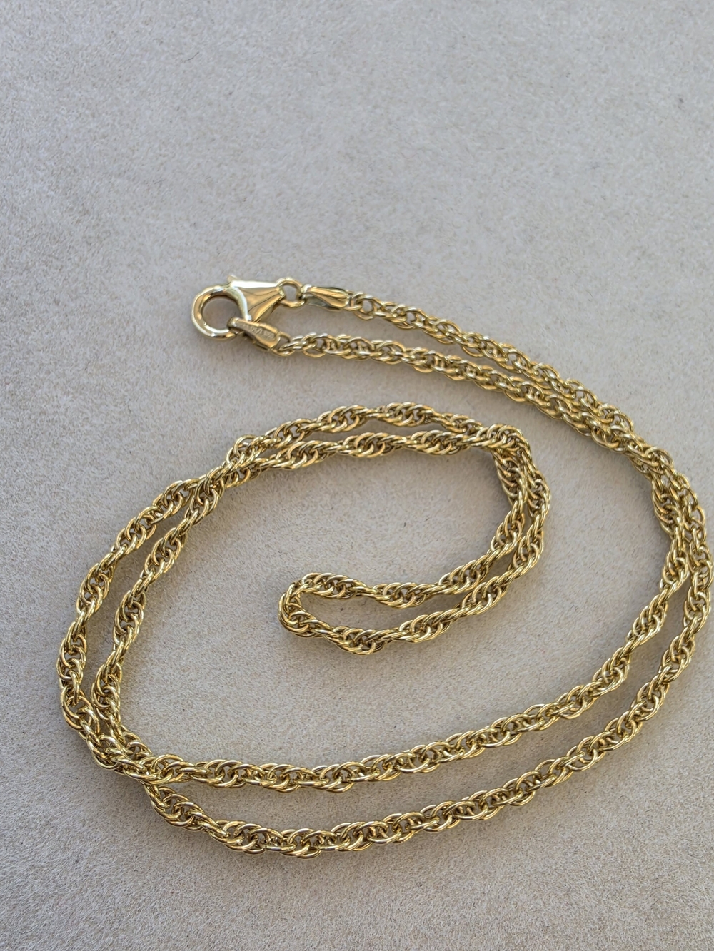 Turkey 1/10 14K Gold Filled 925 Sterling Silver Rope Chain • 18" • 3.05g
